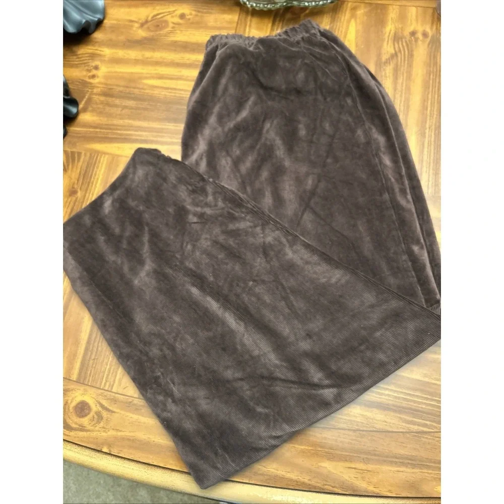 Woman's Plus 1X Petite Elastic Waist Pull On Pants Lot 3 Romans Brown Tan Gray‎